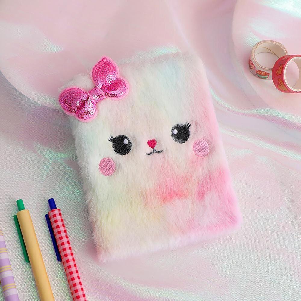 Daily Planner Note Book Office Supplies Journal Book Note Pad Cat Plush Notebook Diary Book