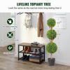 Artificial Topiaries Boxwood Trees, 48 inch Tall (2 Pieces), 3 Ball-Shape Faux Topiaries Plant with Planters, Green Feaux Plant w/ Replaceable Leaves