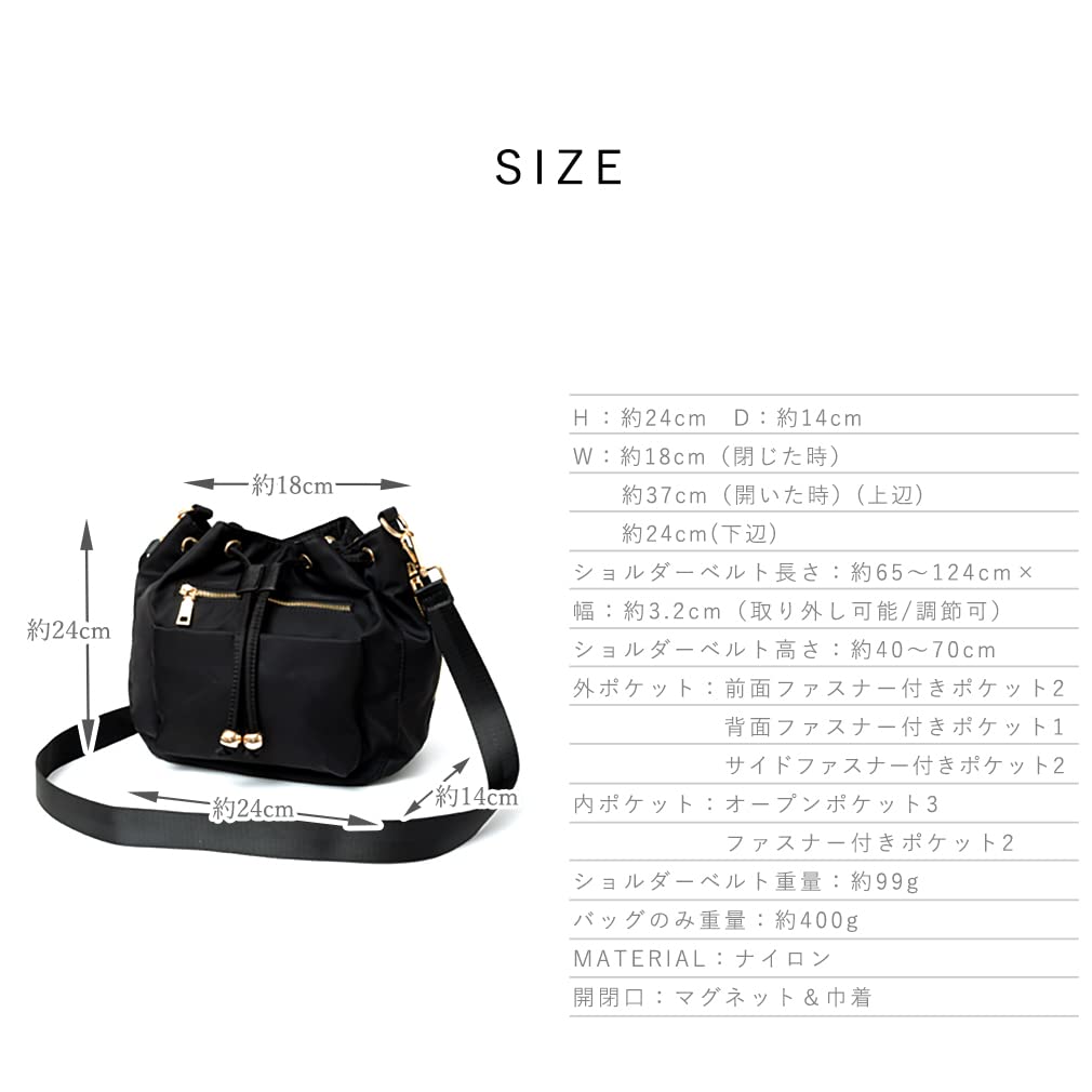 VITAFELICE 10-Pocket Drawstring Shoulder Bag for Women (vnsb-698z) (Dot)