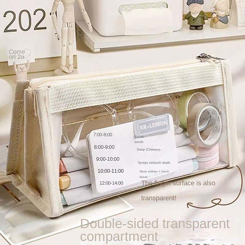 

Прозрачный пенал, многофункциональный чехол для хранения канцелярских принадлежностей, креативная сумка для ручек, студенческий подарок