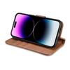2in1 Leather Flip Case iPhone 14 Pro Anti-rfid Wallet Case Brown