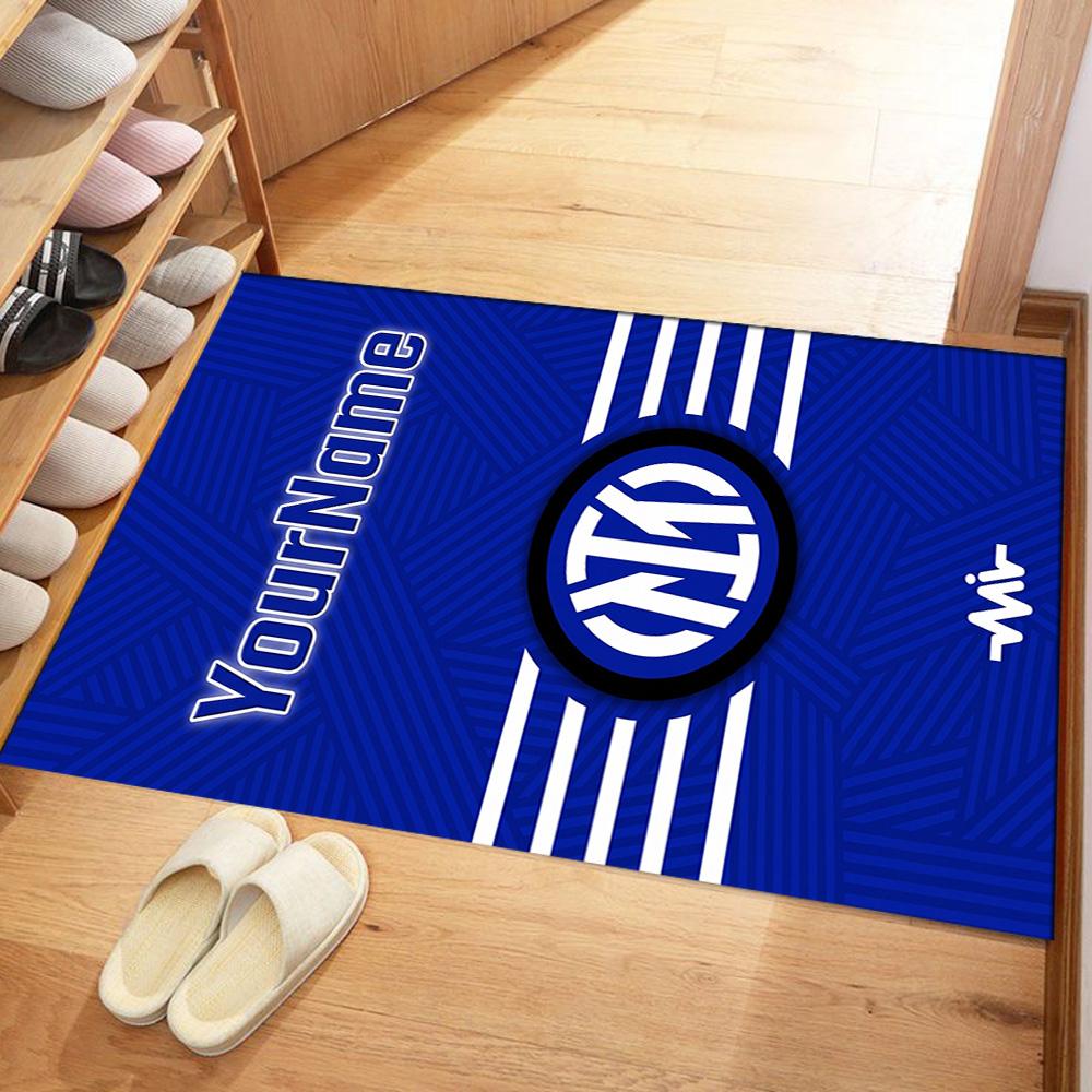 Inter Milan Customize Your Name Floor Rug Office Rug Suitable for Balcony Foyer Dining Room Entryway Antislip Carpet Decorate Offices Spiritual Gift