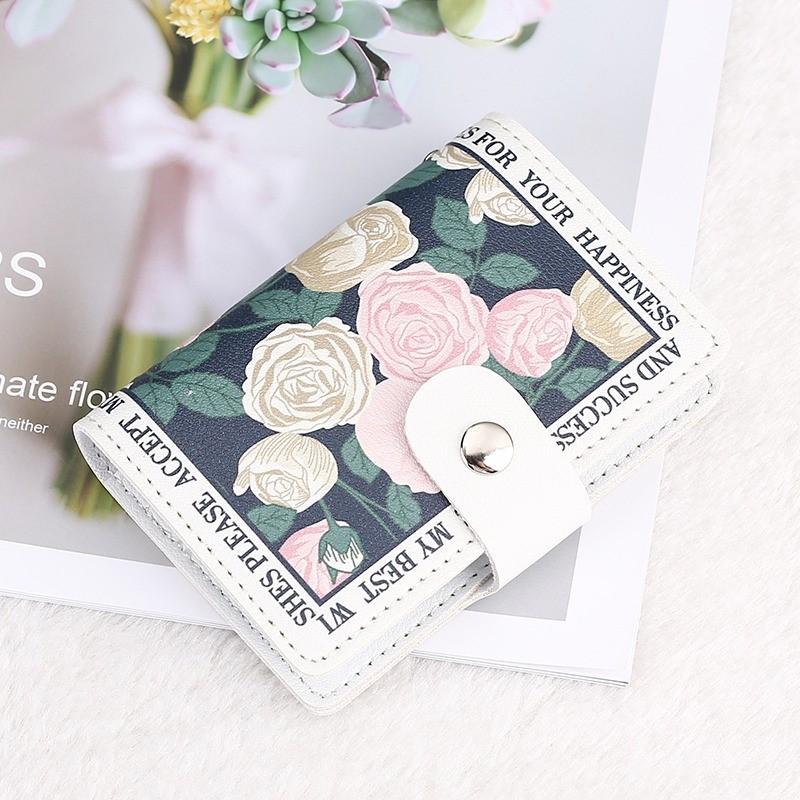 New Floral Card Bag Multiple Cards Slots ID Bank Credit Card Covers for Women Large Capacity Card Holders