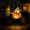 Metal Courtyard Ornaments Halloween Garden Stake, Witch Pumpkin Yard Rust-Proof Outdoor Retro Style Sign Decoration for Lawn Patio Porch Pathway, Gift