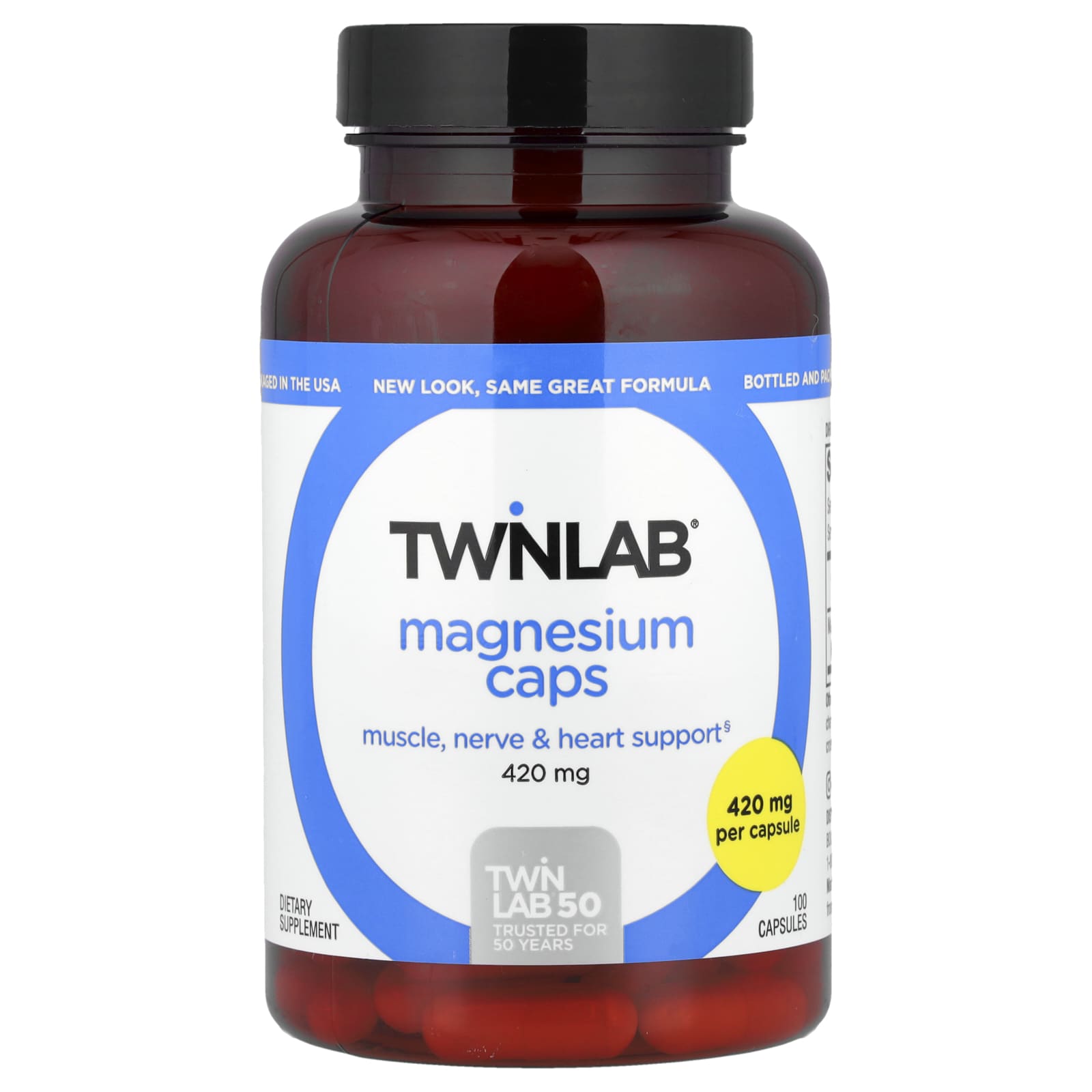 

Magnesium Capsules, 420Mg, 100 Capsules