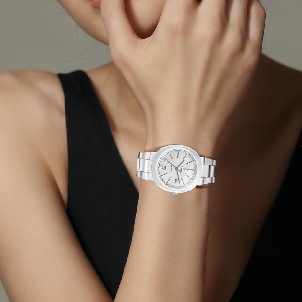 RADO radar D-Star series automatic mechanical movement 100 meters waterproof watch Swiss watch 38mm white dial high-tech ceramic case R15611012 38.2mm