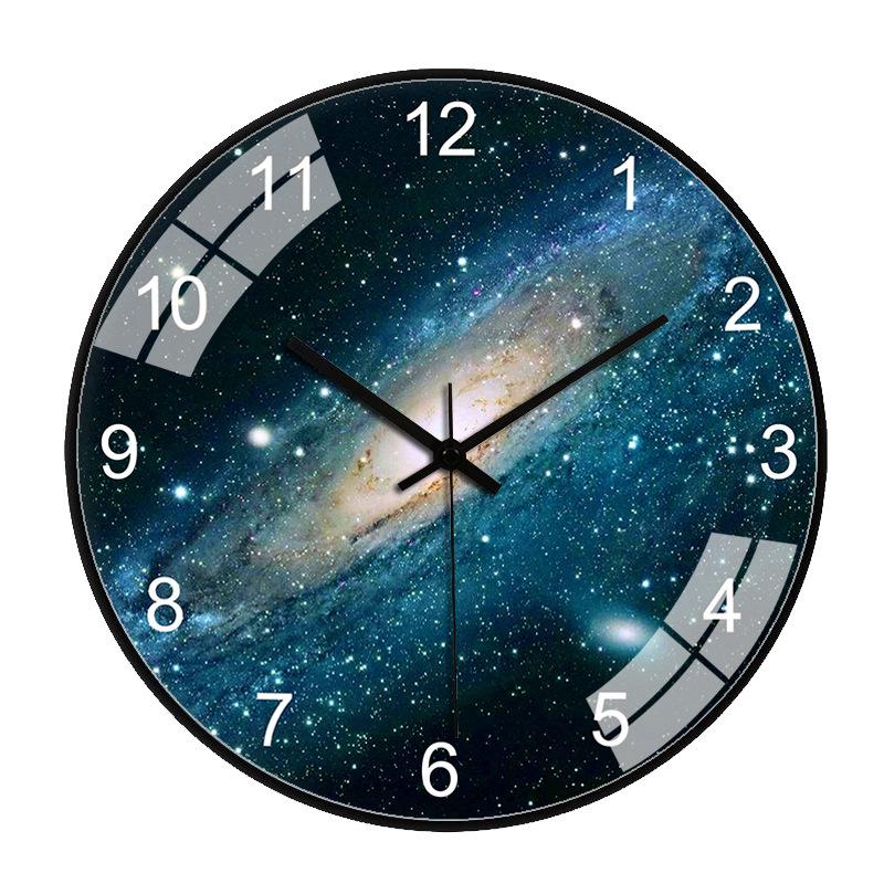 12-Inch Nordic Starry Sky Silent Wall Clock for Bedroom & Living Room