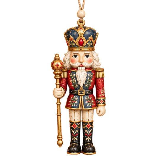 Holiday Party Wall Adornments Folk Art 2D Ornament, Acrylic Christmas Hanging Decoration, Retro Nutcracker Decorative Background Accents Angel