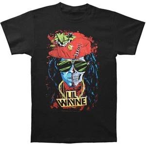 Men s Lil Wayne Half Skull T-shirt Small Black XXL