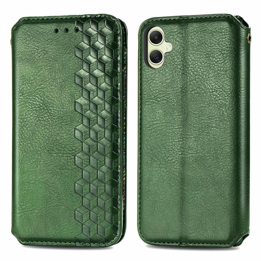 For Samsung Galaxy A05 4G PU Leather Case Rhombus Imprint Wallet Stand Phone Cover