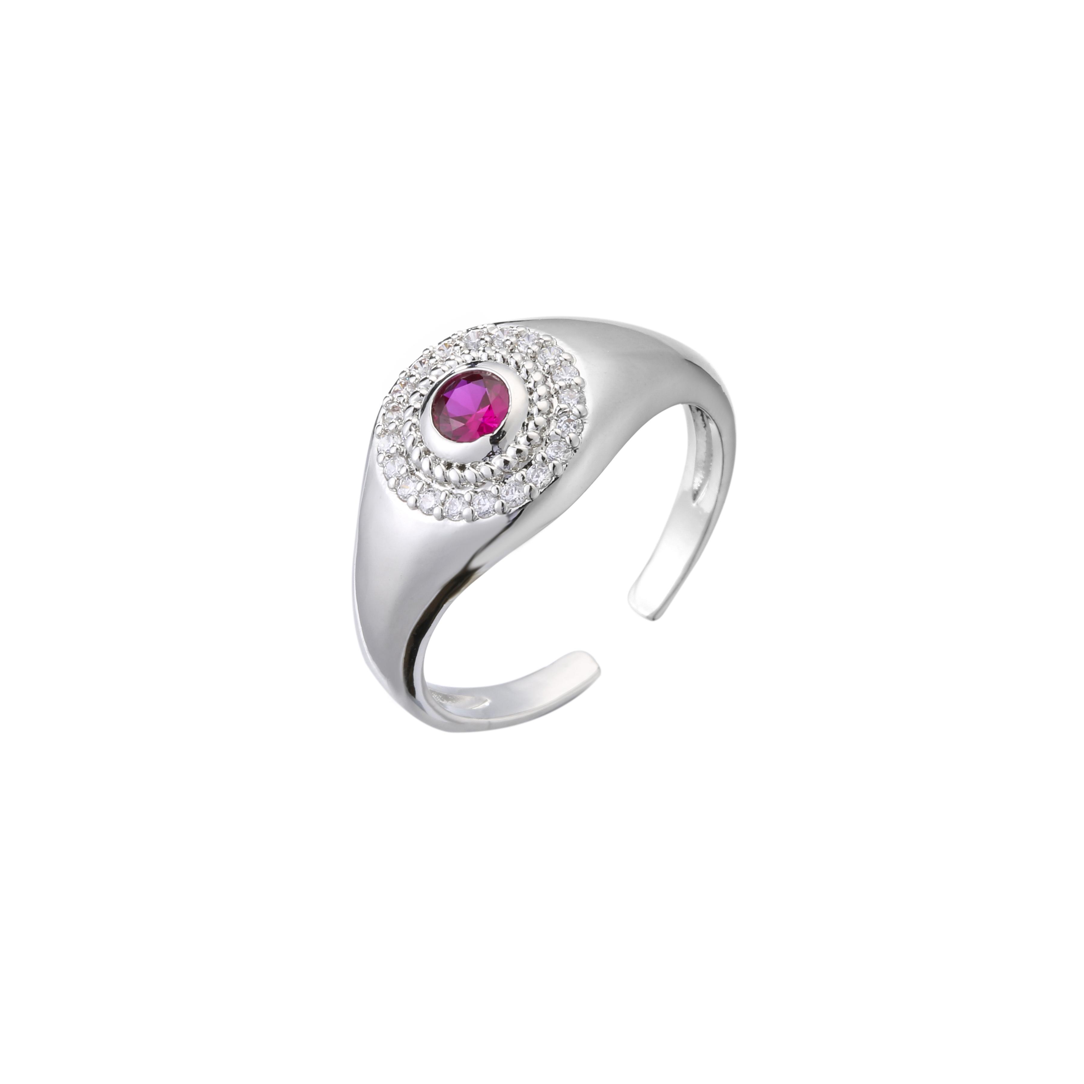 

HECHENG,Colorful Zircon Charm Ring,Gold Plated Brsaa Finger Ring for Women Birthday Gifts, AAA+ Wedding Zircon resizable