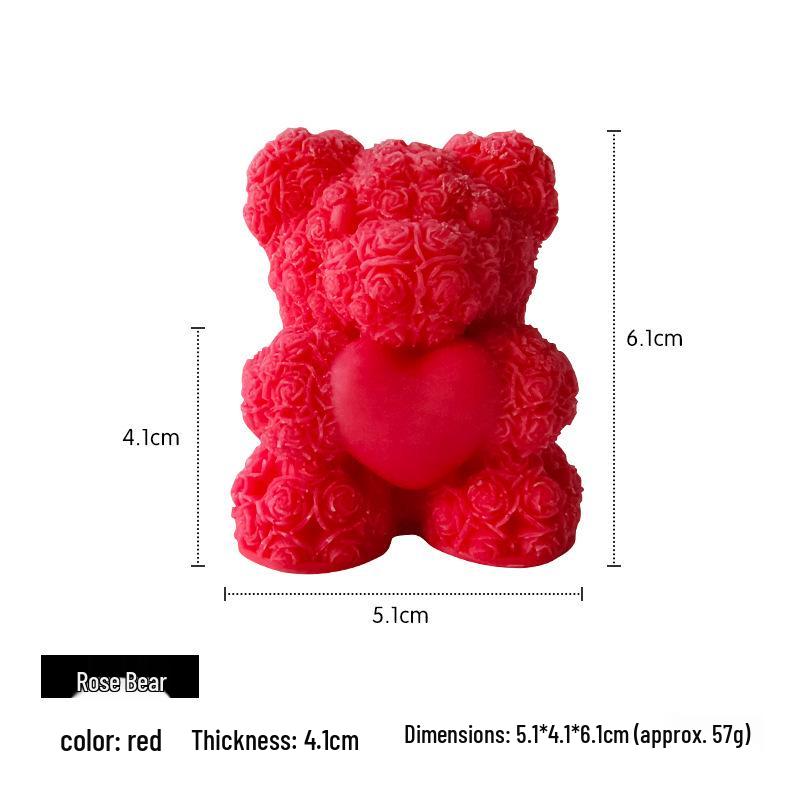 Rose Bear Aromatherapy Candle - Creative Ornament & Valentine's Souvenir