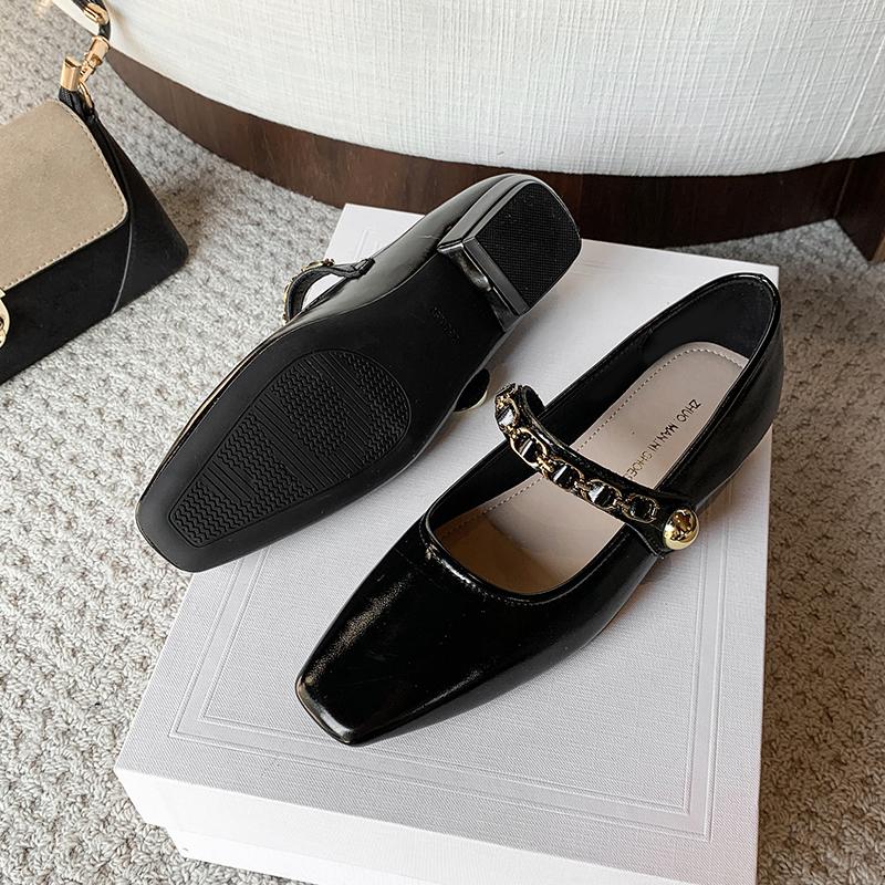 Fashion New Style Popular Women's Mary Janes Shoes Square Toe Ballet Flat for Female Fashionable Buckle Strap Ladies Shoes Spring Autumn