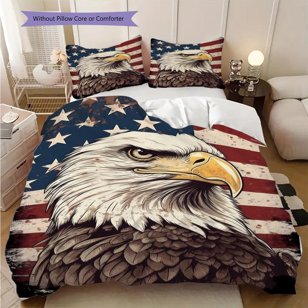 The majestic American bald eagle bedding, duvet cover, pillowcase, home decoration, birthday gift (1 * duvet cover+2 * pillowcase, coreless)