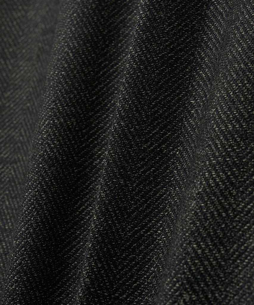NOIRER Six-Pocket Wide Slacks (Deep Khaki Herringbone)