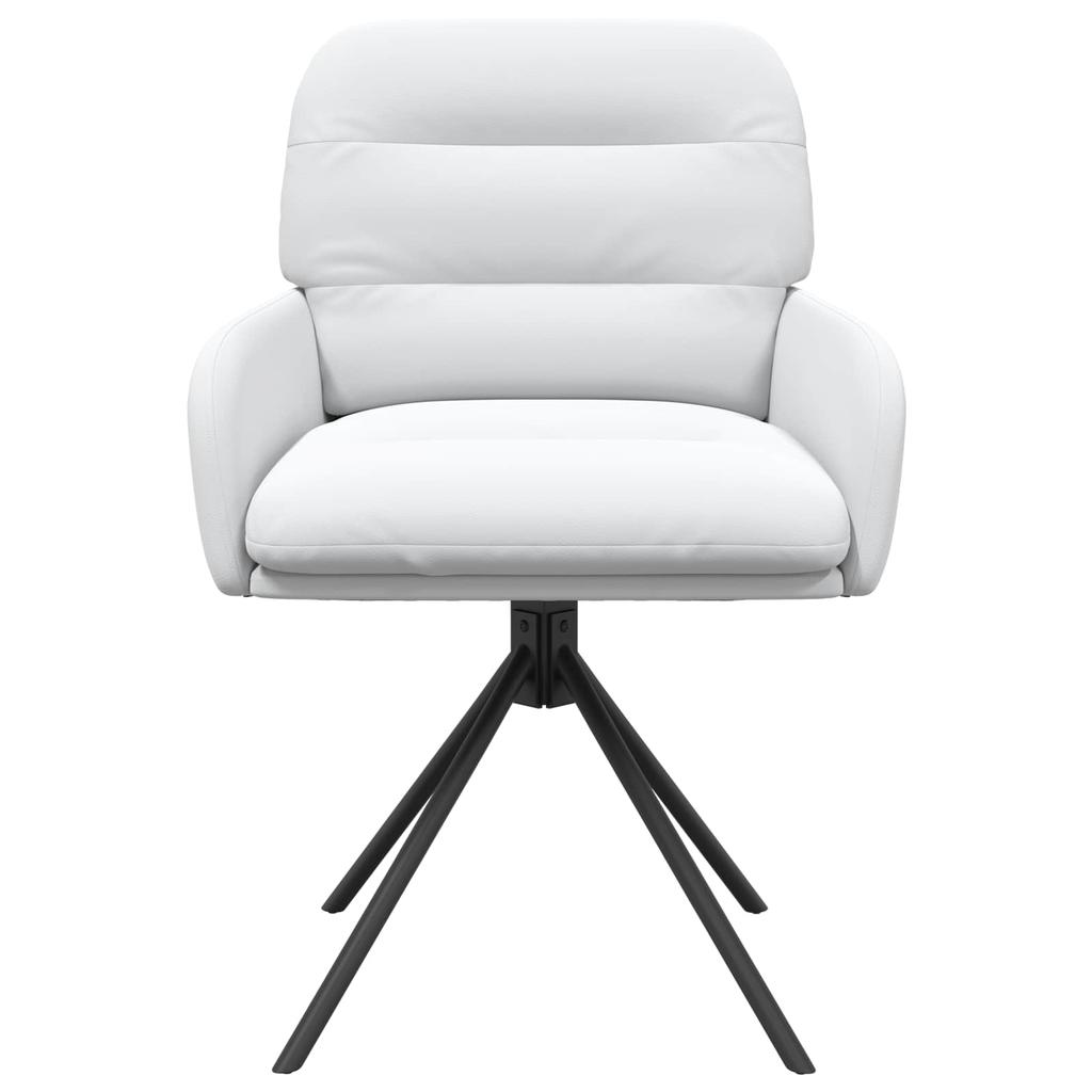 Swivel Chair Dining Room 2 pcs Faux Leather White 59 x 59.5 x 90 cm