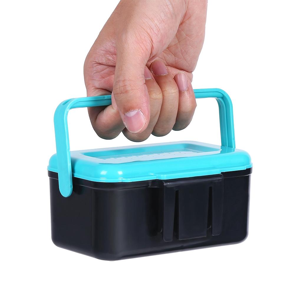Portable Durable Plastic Fishing Bait Holder Box Worm Earthworm Lure Storage Case with Clip
