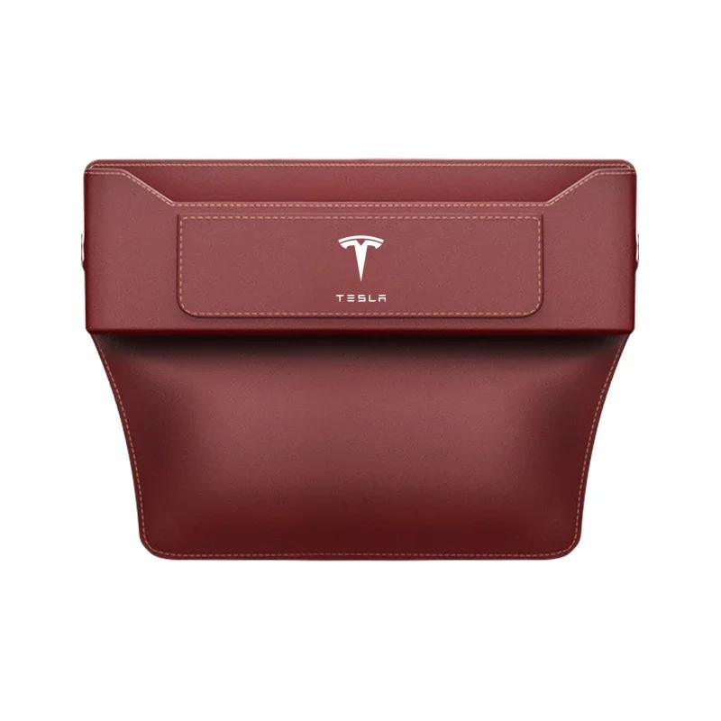 Car Sticker Tesla 1pcs Car Seat Gap Pocket Storage Box Phone Holder Accessories For Tesla Model 3 Y S X Cybertruck Juguete Roads