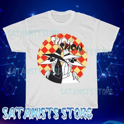 Nuova T-shirt Bianca da Uomo Spy vs Spy Megazine TV Show Divertente Taglia dalla S alla 5XL