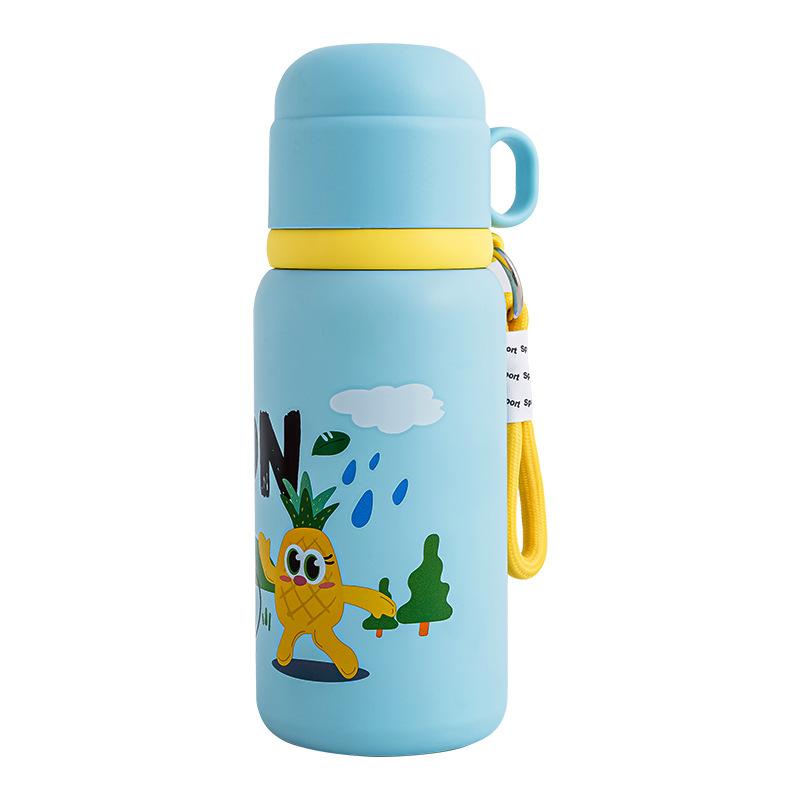 Children's Thermos Cup, Student Portable 316 Stainless Steel with Lid, Straight Drinking Cup, Cute and Fun Graffiti Water Bottle