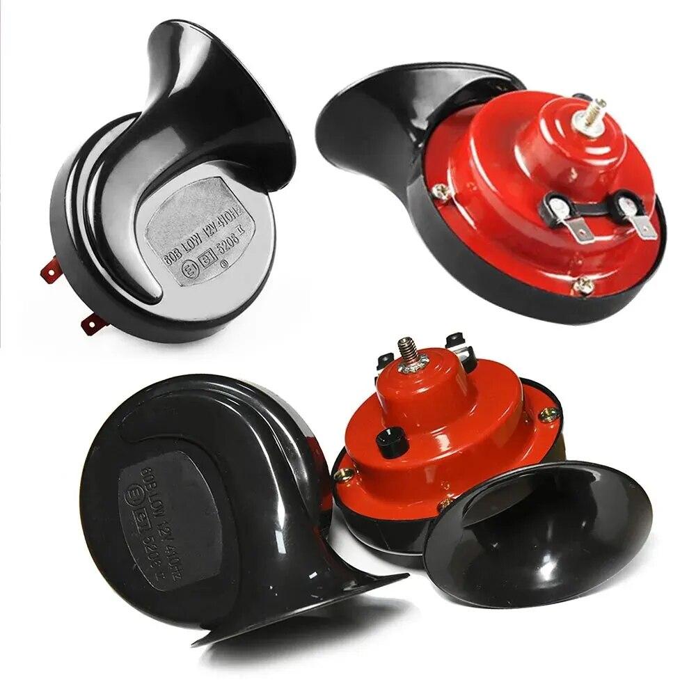 CH0024 2 Stück 12V Lufthupe für Auto Schneckenförmige Elektrische Lufthupe Marine Lauter Alarm-Kit Boot Motorrad Zweiklang-Autohupe Lautes Signal