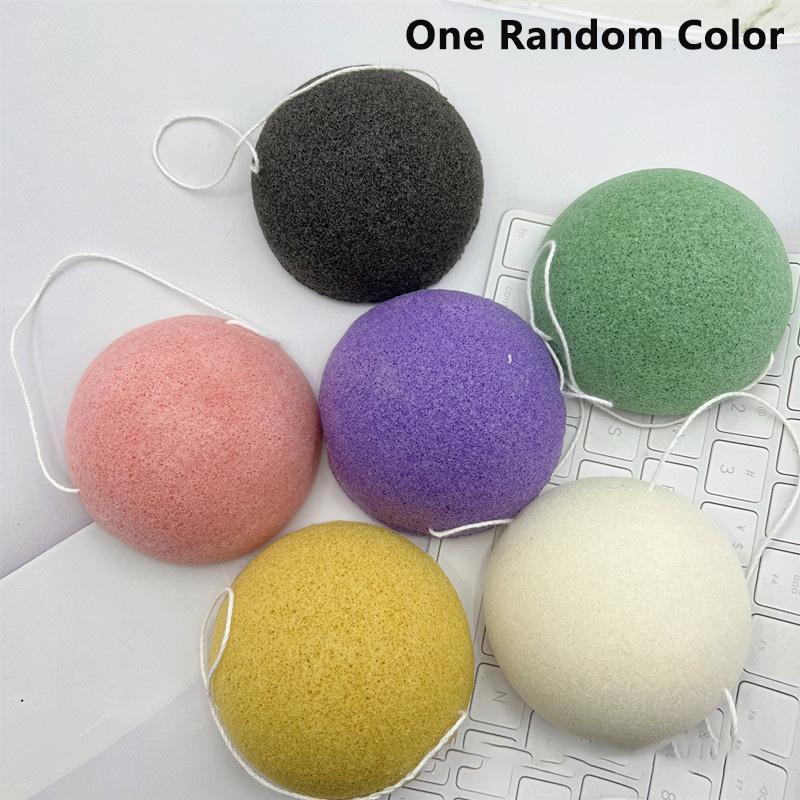 Fiber Material Round Facial Cleansing Exfoliator Face Wash Cleaning Sponge Face Wash Puff 1/5 Pcs Konjac Cleansing Sponge