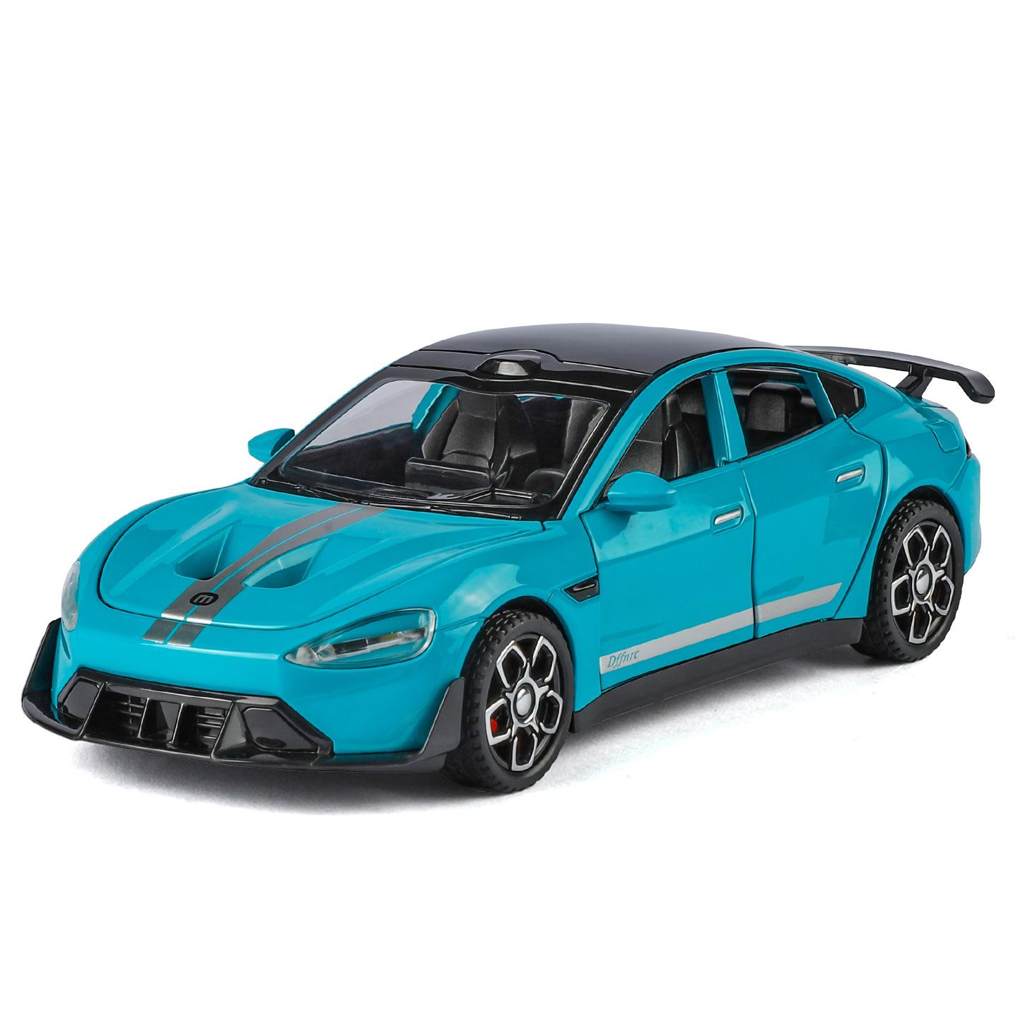 

1/32 XIAOMI SU7 L9 Модель Авто Модель Іграшка Вишуканий Інтер єр Двері Відкриваються Нові Енергетичні Автомобілі Металевий Корпус Гумові Шини Моделі для Дітей Подарунки синій