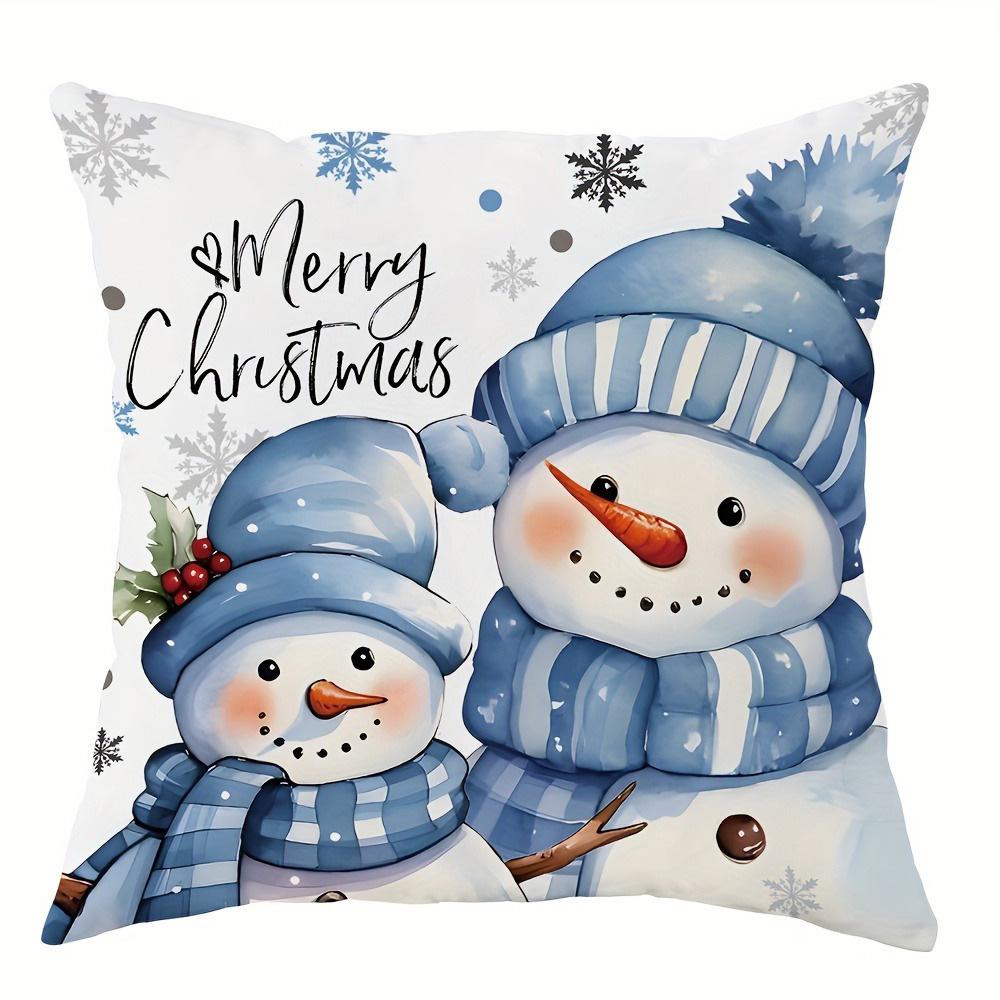 

Christmas Snowflake & Tree Patterned Pillowcases: Winter Hello and Merry Christmas Designs room home decoration 16x16Inch