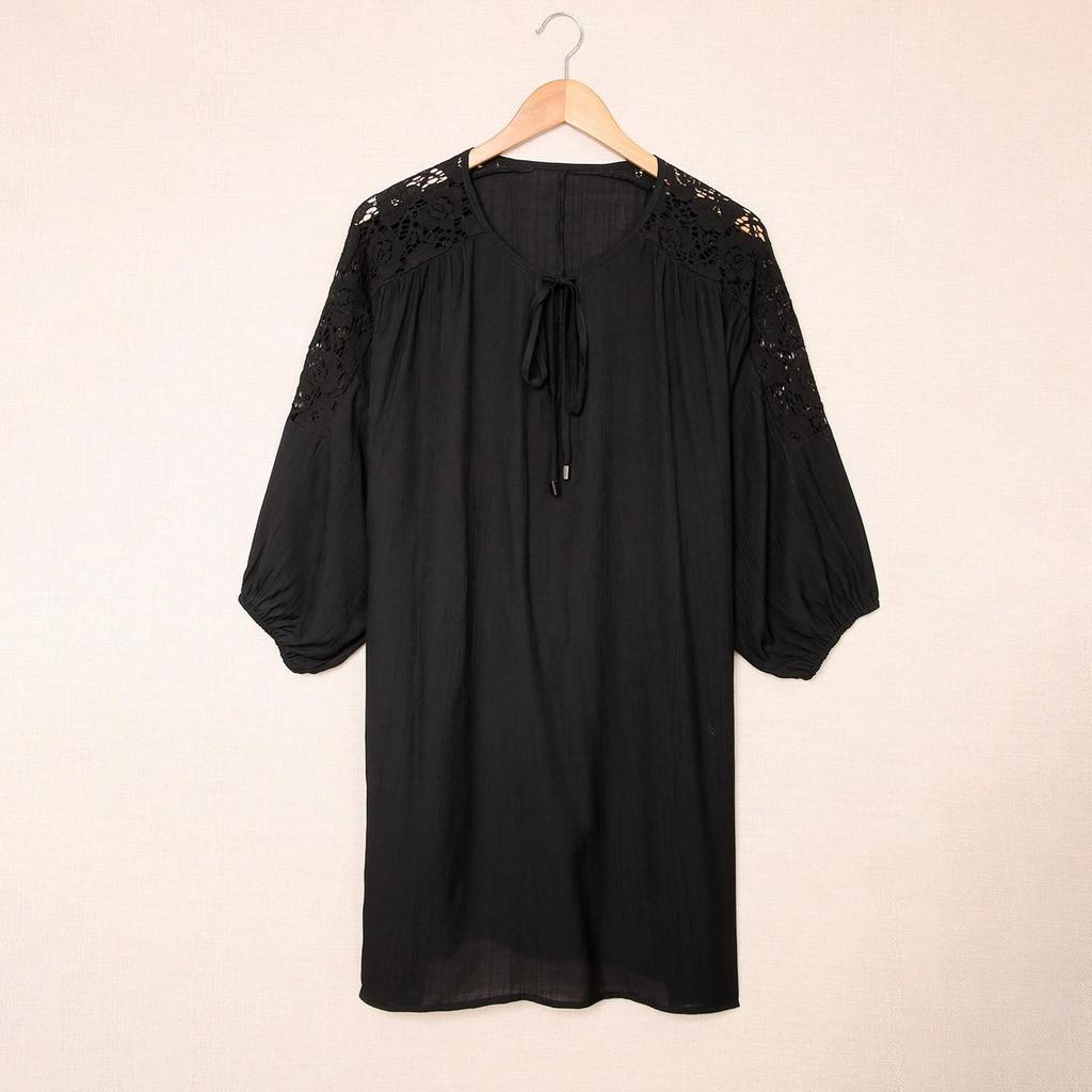 Women's Summer Fashion Lightweight Beach Sunscreen V-Neck Lace-Up Dress