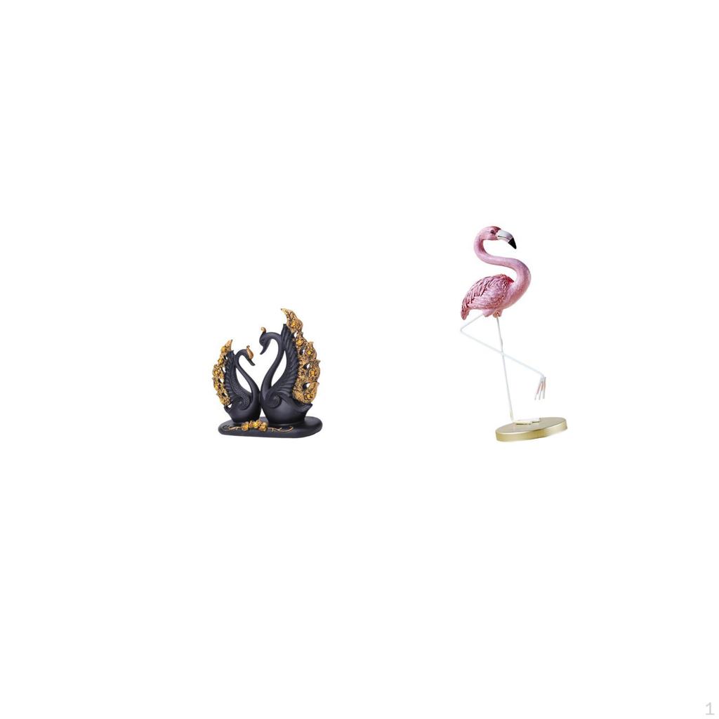 Elegant Resin Swan Flamingo Sculpture Figurine European Art Animal Statue for Entrance Desk