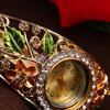 Women Flower Bangle Watch Rhinestone Round Dial Quartz Movement Classic Casual Formal Dress Wide Bangle Wristwatch Fashion Jewelry