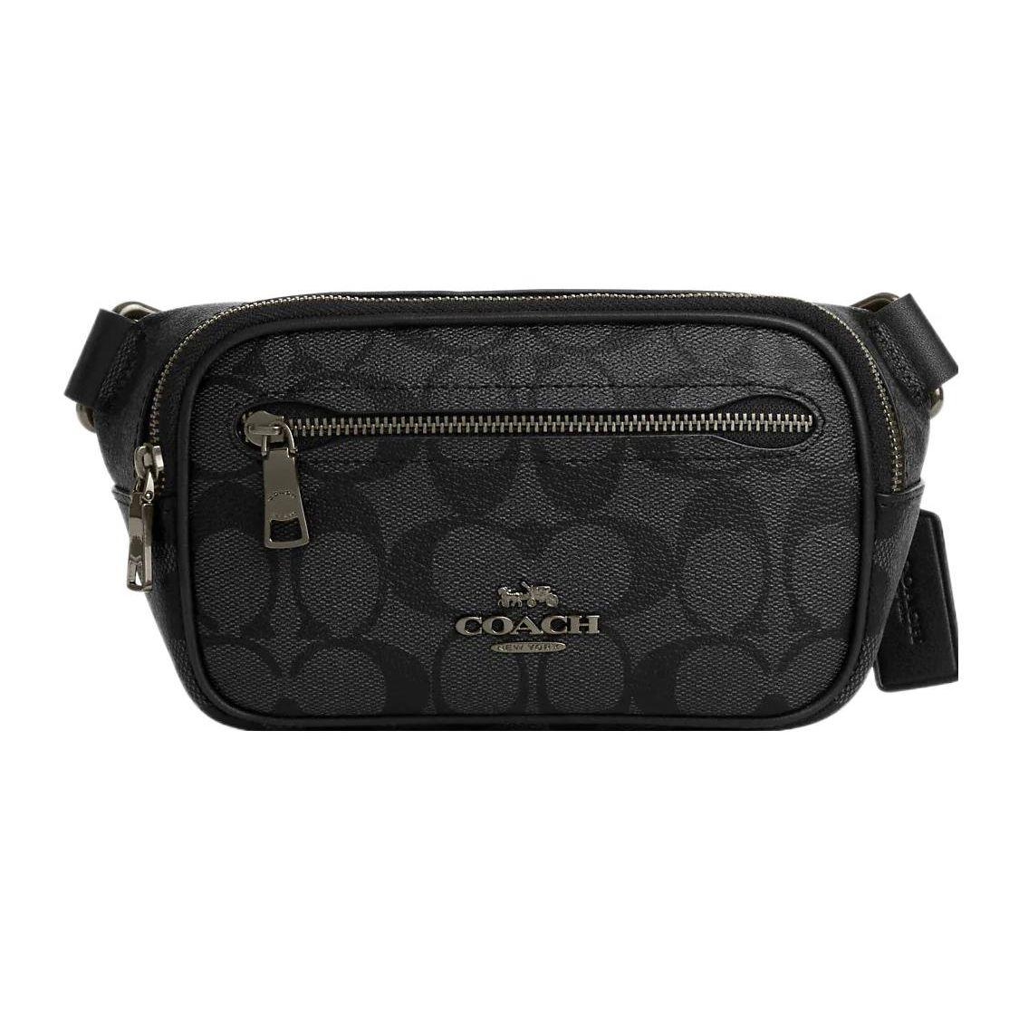 

Coach Bag 22 Classic Monogram Simple Logo Zipper Closure Canvas With Leather Chest Bag Shoulder Bag Waist Bag Small Men Bags Black CN503-QBO4G Basic Set (Bag+Dust Bag)