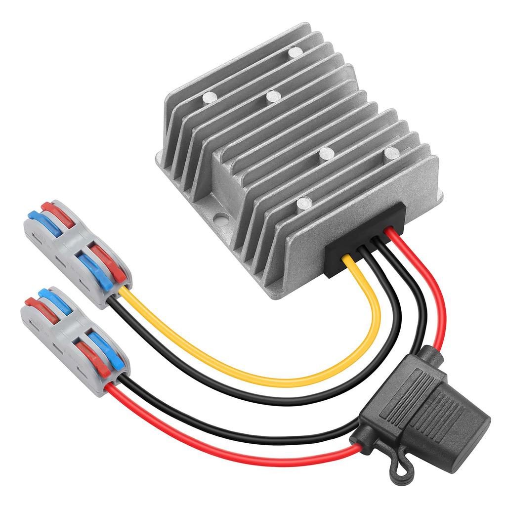 Mzhou 120W Power to 12V Waterproof Voltage Regulator for Power Supply for Audio Overload and Short Circuit Protection 1 Year DC-DC Converter, 20V-72V