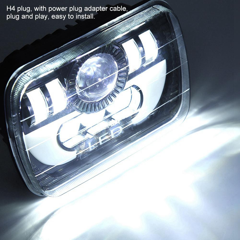 Lâmpadas de Farol LED Quadradas à Prova d'Água para Carro Automotivo 300W 7 Polegadas Feixe Selado para Jeep