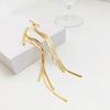 S925 Silver Needle Temperament Long Metal Tassel Earrings Cold Wind Snake Chain Removable As Stud Single Wear