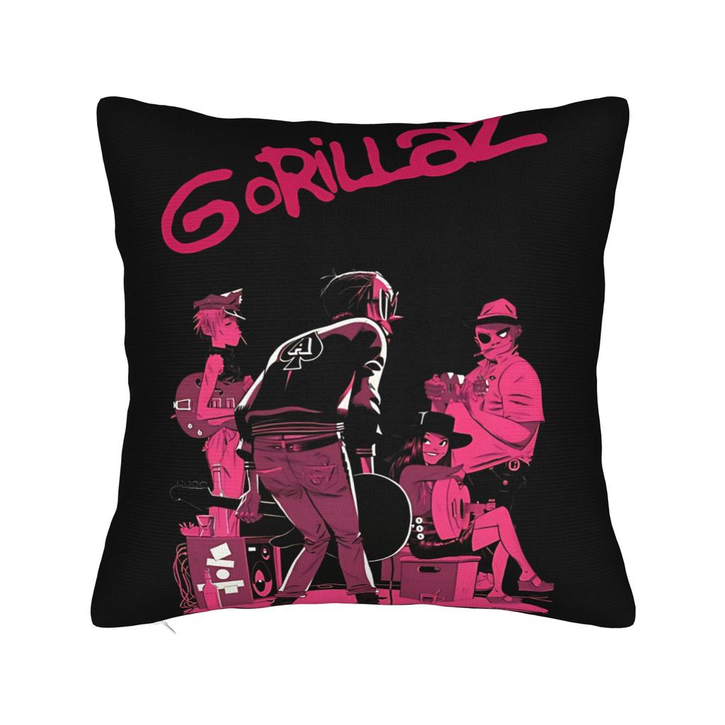 Gorillaz Pillowcase Accessories Printing Cushion Cover Pillow Covers Car Decor Zipper Multi Size