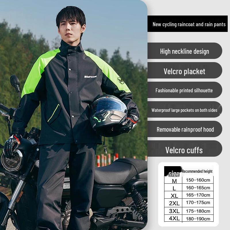 Men's Stormproof Split Motorcycle Rain Suit for Riders