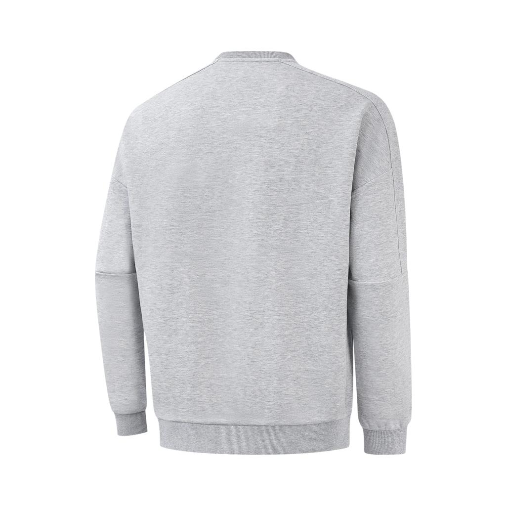 Li Ning Sweatshirts Men's Heather Gray Crew Neck Moderate AWDV299-2