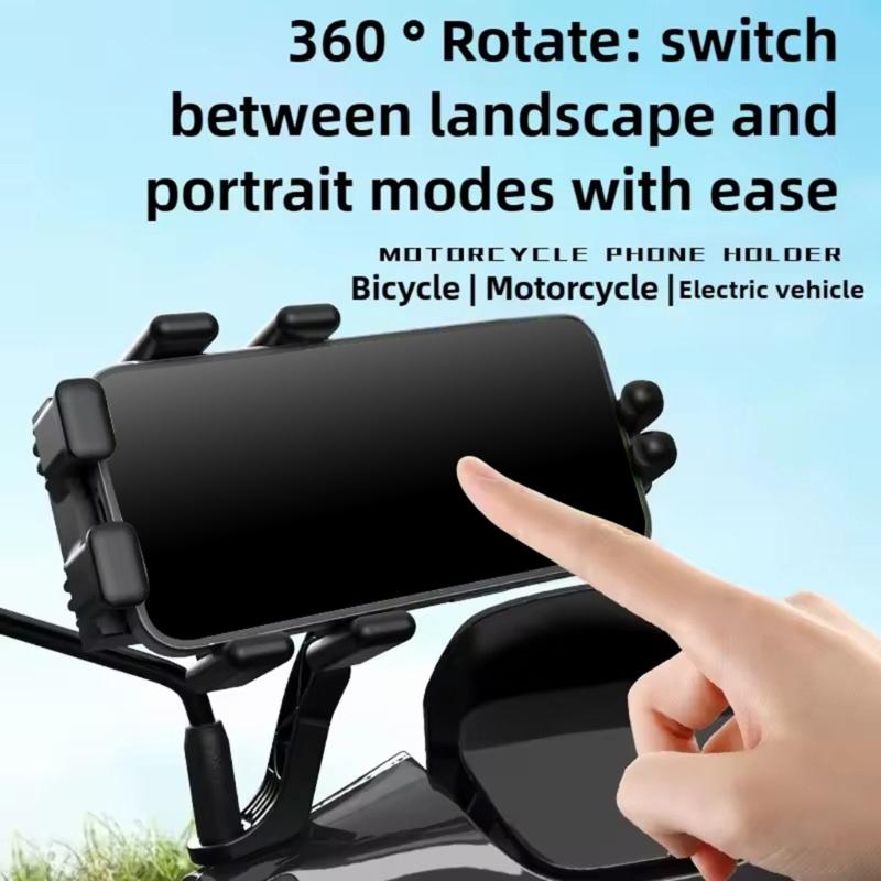 Motorcycle Phone Mount Holder Motorcycle Cellphone Mount, Bike Phone Handlebar Clamp for 4.7-7inch Phone