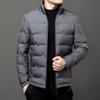 Men's Lightweight Duck Down Jacket - Stand Collar, Winter Warm, Ideal for Business & Casual Wear