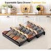 Expandable Spice Drawer Organizer 3 Tier Seasoning Jars Drawer Insert Spice Rack Organization for Drawer Cabinet Countertop Pan