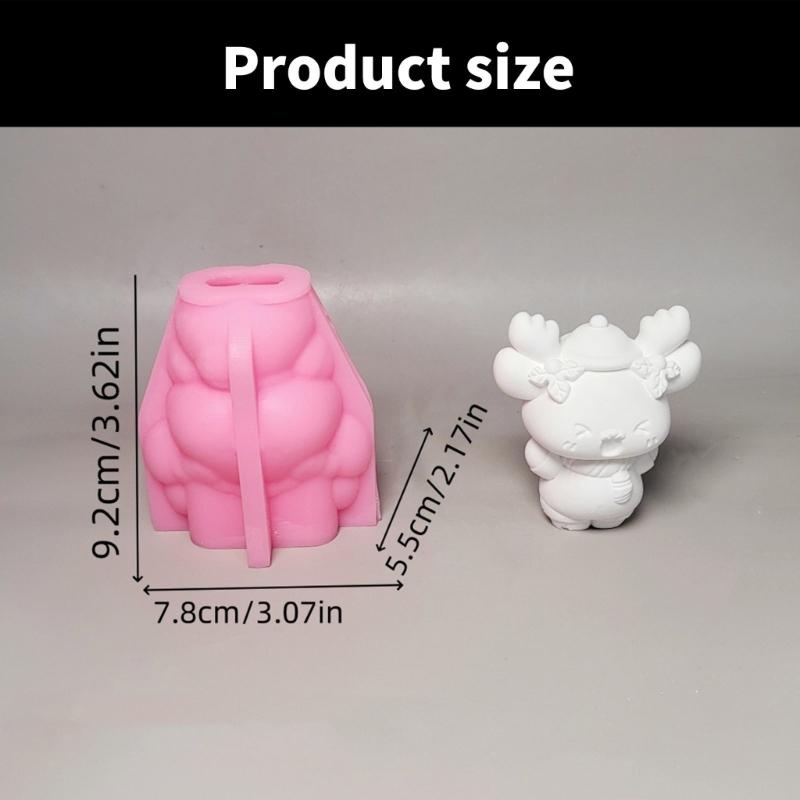 3D Weihnachts-Elch Kerzenform Handgemachte Silikonformen Gussformen Ornamentformen Gipsformen Bastelbedarf