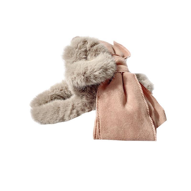 2024 Fall/Winter Plush Oversized Bow Shark Hair Clip