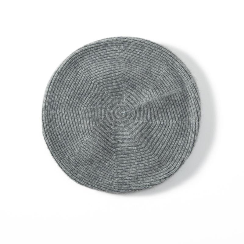 Women's 100% Pure Cashmere Beret for Autumn/Winter - Warm, Versatile, French Style, Large Fit, Slimming, Thick Knit, Solid Color.