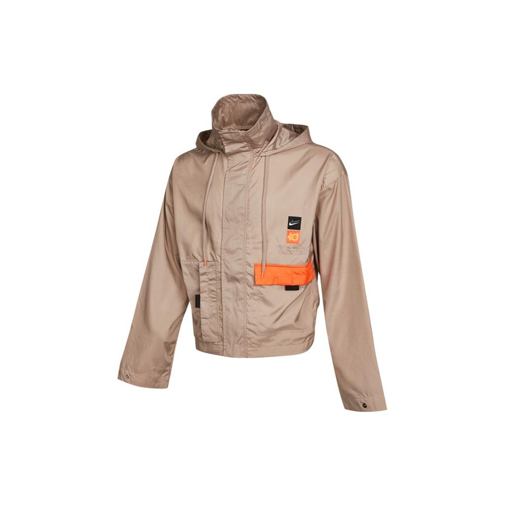 Nike KD Swoosh Embroidered Woven Basketball Jacket Men Outerwear Khaki CV2404-245