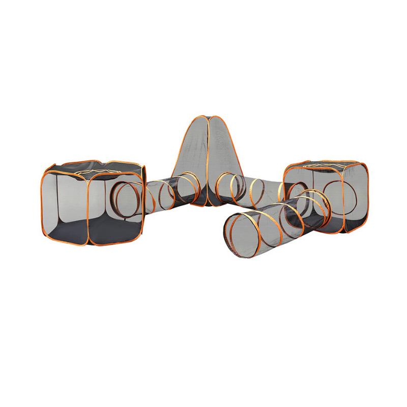 In-Stock Portable Pet Tent Set: 6-Piece Cage, Tunnel & Freely Assembled Fence for Cats and Dogs