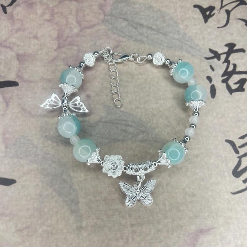 Exquisite New Chinese Style Green Beaded Pendant Bracelet For Women With Unique Design