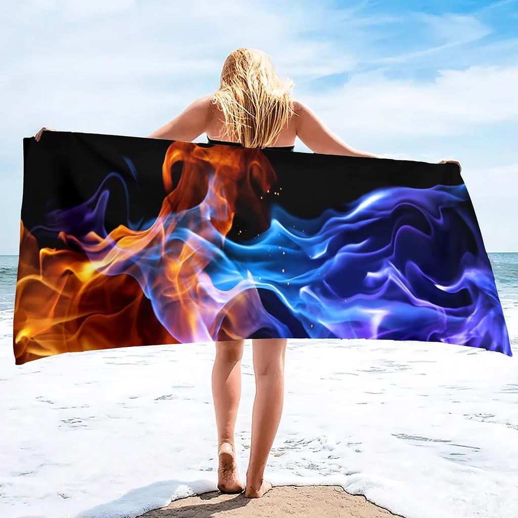 Ice and Fire Microfiber Beach Towels Oversized Quick Dry Bath Towel Oversized Terry Beach Towel Soft Extra Large Pool Swim Towel