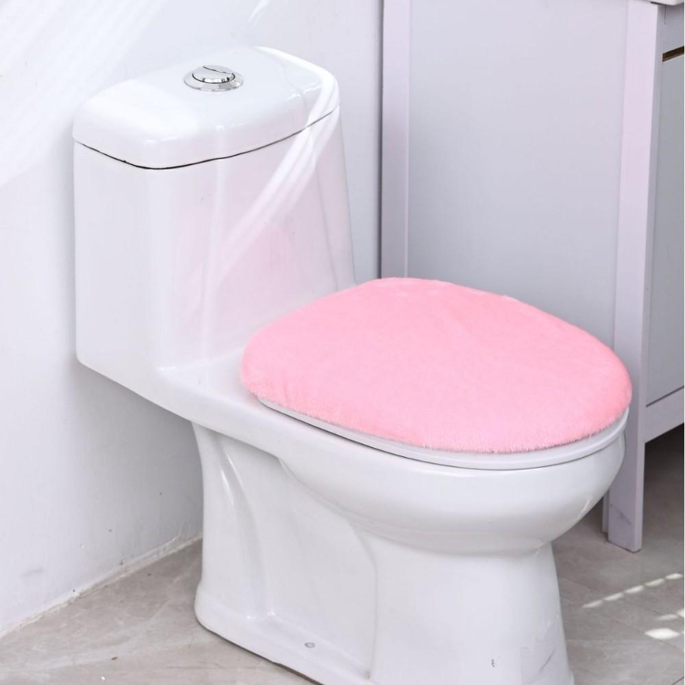 Warm Toilet Lid Cover Solid Color Toilet Lid Protective Sleeves Toilet Seat Cover  Home Bathroom