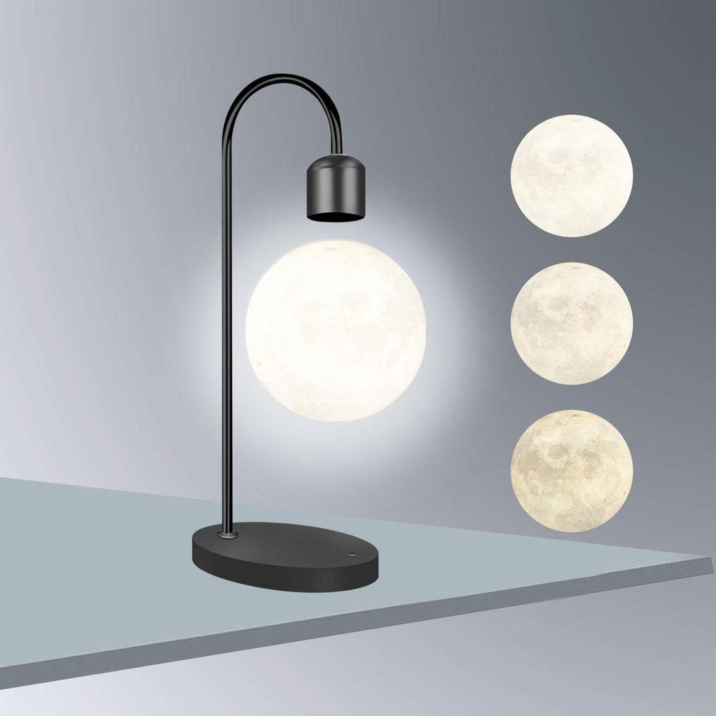 3D Printed Moon Lamp with Magnetic Levitation - Night Light & Eye Protection